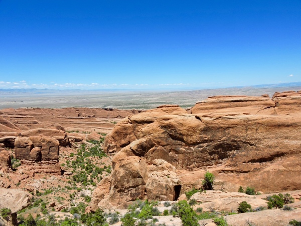 View from the trail to Double-O Arch, Arches National Park, Moab, UT.